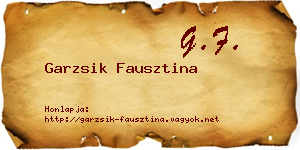 Garzsik Fausztina névjegykártya